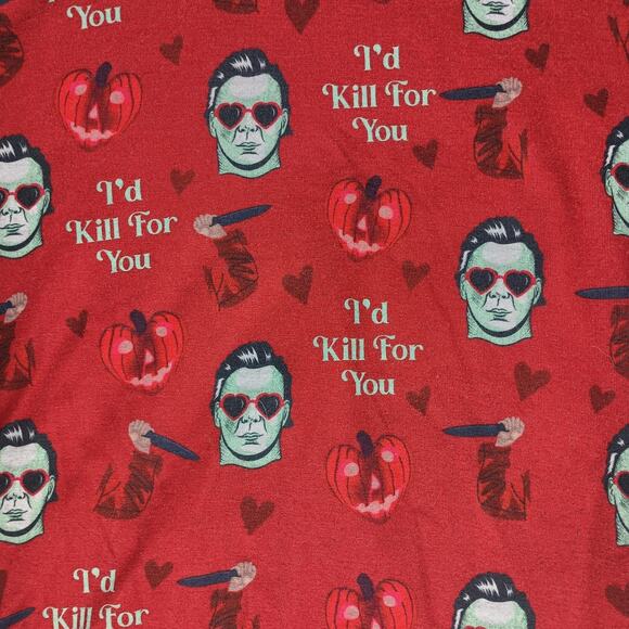 A Black Star Pajama Set Womens Large Red Halloween Horror Graphic Shorts Lounge - Picture 8 of 9